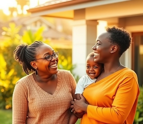 Mother and child smiling during a family moment